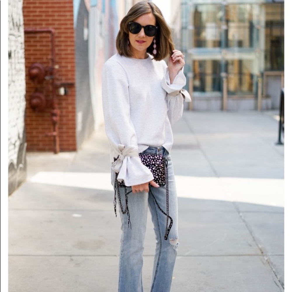 J crew tie sleeve sweater